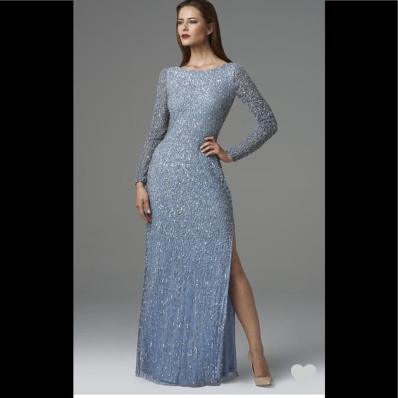 Aidan Mattox Dresses & Skirts - Aidan Mattox  Blue Cowl Back Mother of the Bride